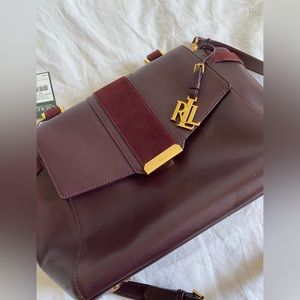 Ralph Lauren burgundy leather bag